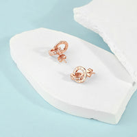 Rose Gold Series 925 Sterling Silver Flamingo Giraffe Star and Moon Flower Earrings ✨