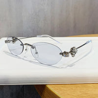 New Exquisite Luxury Oval Shaped Diamond-Inlaid Niche Design Sunglasses ✨