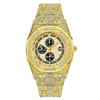 Royal Oak Style Luxury Hip Hop Iced Out Diamond Quartz Wrist Watch ⏱️