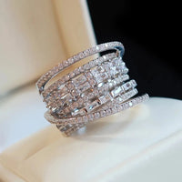 Shiny Zirconia Ring Luxury Female Wedding Party Jewelry ✨