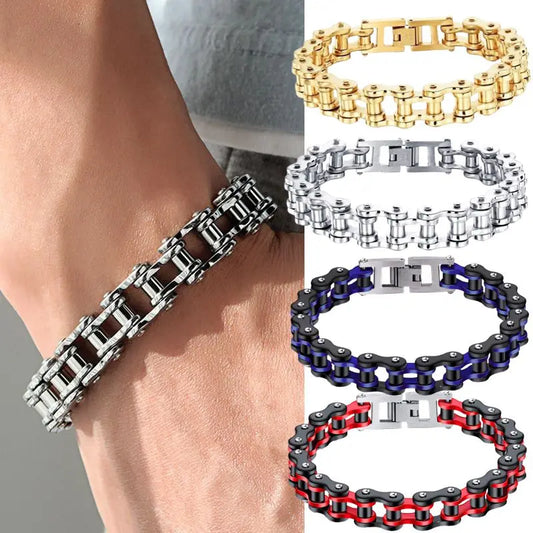 Bike Bicycle Chain 316L Stainless Steel Mens Bracelet ⛓
