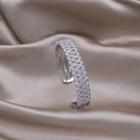Fashion jewelry two-color plated zircon letter X opening bracelet 💎