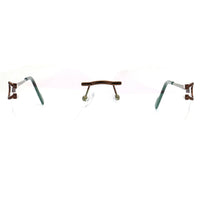 Pilot Metal Glasses Frame Casual Optical Eyeglasses Rimless 👓