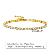 Luxury Zircon 2/3/4/5MM Tennis Chain Bracelet for Women, Stainless Steel Bracelet Zircon ✨