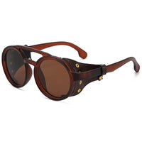 Retro Steampunk Sunglasses Men Women UV400 Round Punk Sunglasses 👓