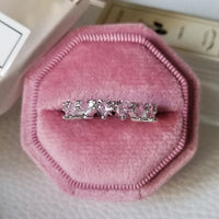 Luxury Fashion Pink Engagement Wedding Band Eternity Ring 💍