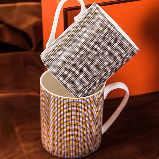 H. Luxury high-end exquisite gift box set, Euclid simple ceramic mug 🧡