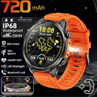 GPS Smartwatch for Men 1.7 HD Screen Military Smart Watch Flashlight IP68 Waterproof ⌚️