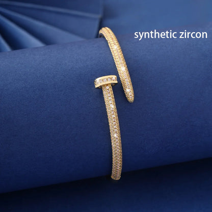 Diamond Micro-Set Zircon Ultra-Shiny Nail Bracelet  ✨