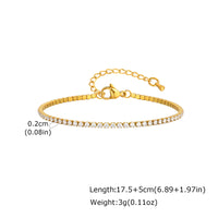 Luxury Zircon 2/3/4/5MM Tennis Chain Bracelet for Women, Stainless Steel Bracelet Zircon ✨