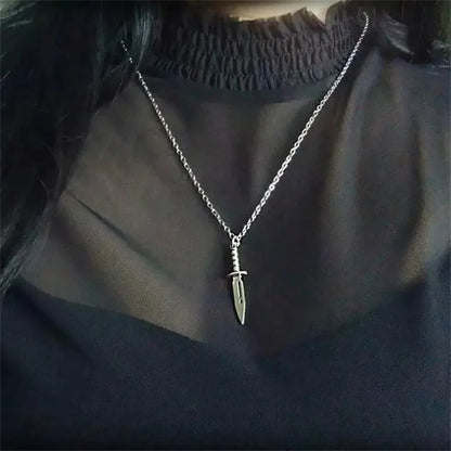 Gothic Knife Dagger Pendant Chokers Necklace Jewelry 🔪