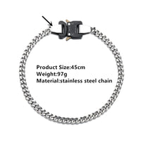 Titanium Steel Street Men Letters Metal Safety Buckle Necklace Fashion Jewelry ✨