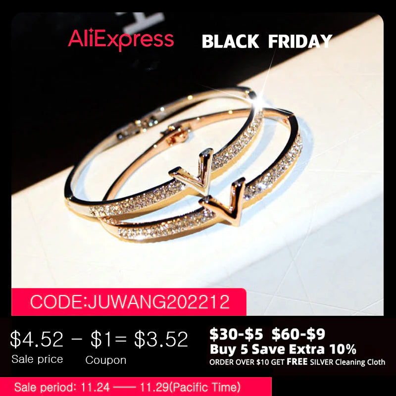 Luxury Micro Inlaid Zircon Word Lady Bracelets for Women Temperament Exquisite ✨