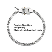 Titanium Steel Street Men Letters Metal Safety Buckle Necklace Fashion Jewelry ✨