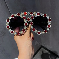 Luxury Gem Green Diamond Sun Glasses Personal Female UV400 🕶️