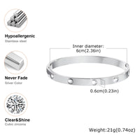 Luxury Cubic Zircon Round Bangle Bracelet for Women Jewelry ✨