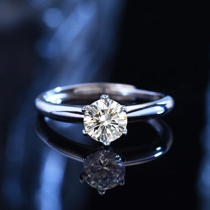 Moissanite Women's Ring Real 925 Sterling Silver D Color Heart-shaped Shining Ring 💍