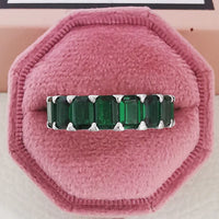 Luxury Green Black Pink Silver color Eternity Band Ring For Women 💍