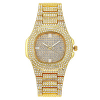 Nautilus Style Luxury Diamond Unisex Watches Hip Hop Calendar Quartz Wristwatches ⏱️