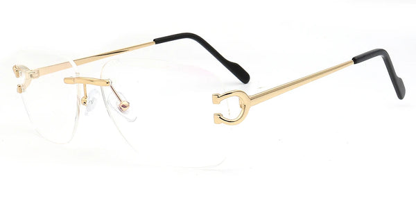 Pilot Metal Glasses Frame Casual Optical Eyeglasses Rimless 👓