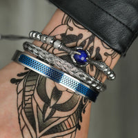 - Luxury Royal King Crown Bracelet Set For Men Stainless Steel Bangle 👑