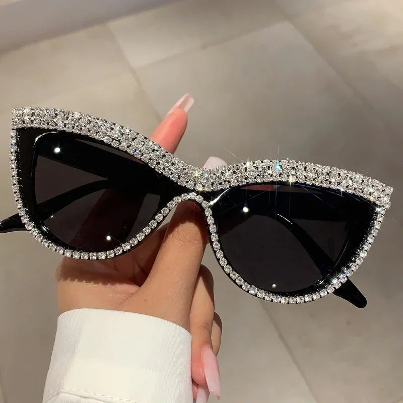 Rhinestones Cat Eye Sunglasses Stylish Women Shades Designer Sunglasses 🕶️