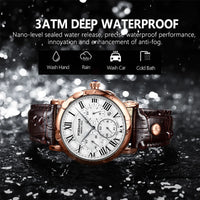 Luxury Watches For Men Chronograph Date Man Quartz Watch Waterproof Leather ⌚️