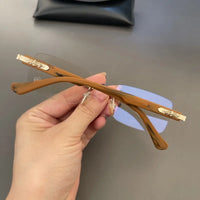 Luxury Rimless Blue Light Blocking Glasses Men Women Titanium 👓