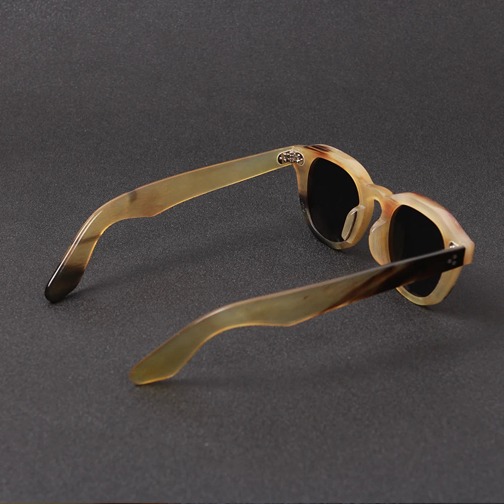 Brand fashion classic three nail glasses sunglasses handmade custom natural horn plate