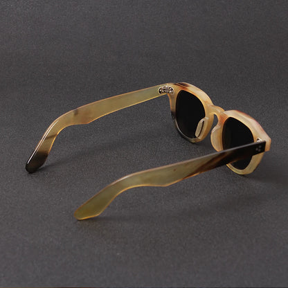 Brand fashion classic three nail glasses sunglasses handmade custom natural horn plate