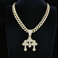 - M a y B a c h Cross Pendants Necklaces Shiny Cuban✨