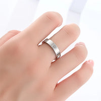 Designer Style Classic Stainless Steel Diamond Ring - Unisex Jewelry Gift Size 5-11  💍