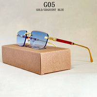 Rimless Designer Sunglasses Aluminium Magnesium 👓