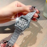 Full Diamond Women's  Luxury Niche Watch Rotating watch 💎