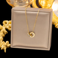 18K Gold Plated Stainless Steel Interlocking Circles Infinity Style Roman✨