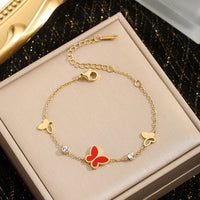 Luxury Gold Color Butterfly Bracelet - Stainless Steel Jewelry for Women ✨