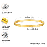 Luxury Cubic Zircon Round Bangle Bracelet for Women Jewelry ✨