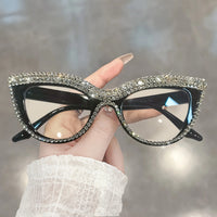 Rhinestone Trendy Reading Glasses for Women Retro Square 🕶️