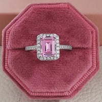 Luxury Fashion Pink Engagement Wedding Band Eternity Ring 💍