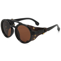 Retro Steampunk Sunglasses Men Women UV400 Round Punk Sunglasses 👓