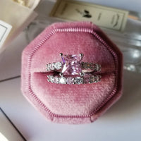 Luxury Fashion Pink Engagement Wedding Band Eternity Ring 💍