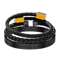 - Luxury Royal King Crown Bracelet Set For Men Stainless Steel Bangle 👑