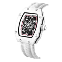 Stainless Steel Case with Sporty Nylon Strap Men's Ultra-thin Tonneau Quartz Watch ⌚️