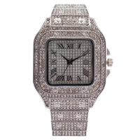 Santos Style Luxury Diamond Watch Unisex Quartz Wristwatches ⏱️