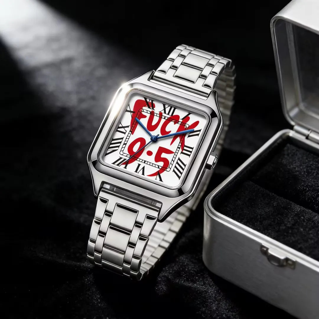 Stainless Steel Alloy Square Dial Simple Elegant Ins Style Light Luxury High⌚️