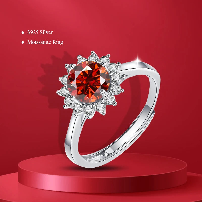 Dainty Sun Flower Moissanite Ring For Women Popular S925 Sterling Silver 💍