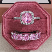 Luxury Fashion Pink Engagement Wedding Band Eternity Ring 💍