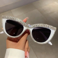 Rhinestones Cat Eye Sunglasses Stylish Women Shades Designer Sunglasses 🕶️