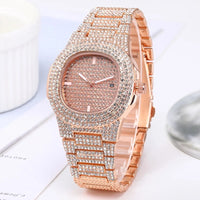 Luxury Full Diamond Men's Stainless Steel Watches Male Sports Quartz Wristwatch 💎