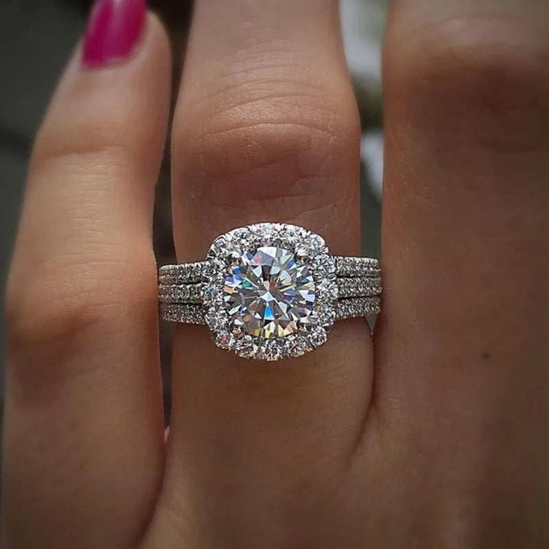 Light luxury classic 925 sterling silver square moissanite ring as a jewelry 💍